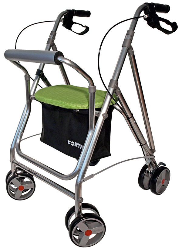 ANDADOR CON RUEDAS DELANTERAS GIRATORIAS Y TRASERAS, CON FRENOS Y ANDADOR CON RUEDAS DELANTERAS GIRATORIAS Y TRASERAS, CON FRENOS Y